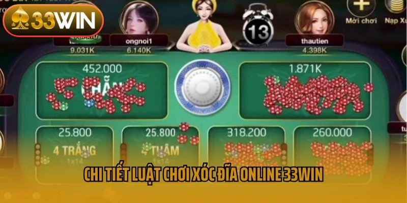Chi tiết luật chơi xóc đĩa online 33win